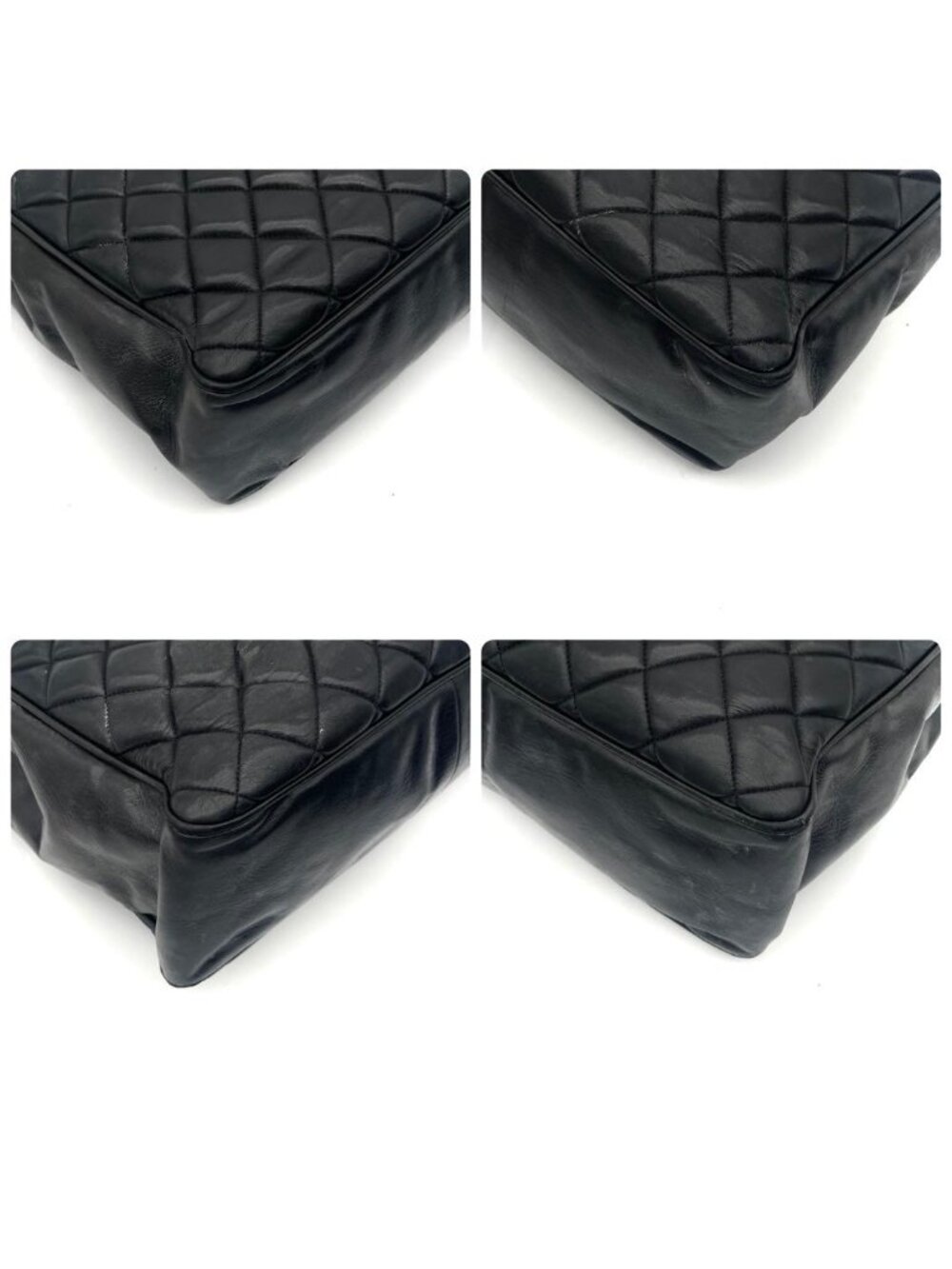 ★SOLD★ Chanel Quilted Tote Chaintote Black Lambskin CC Logo - Picture 7 of 9